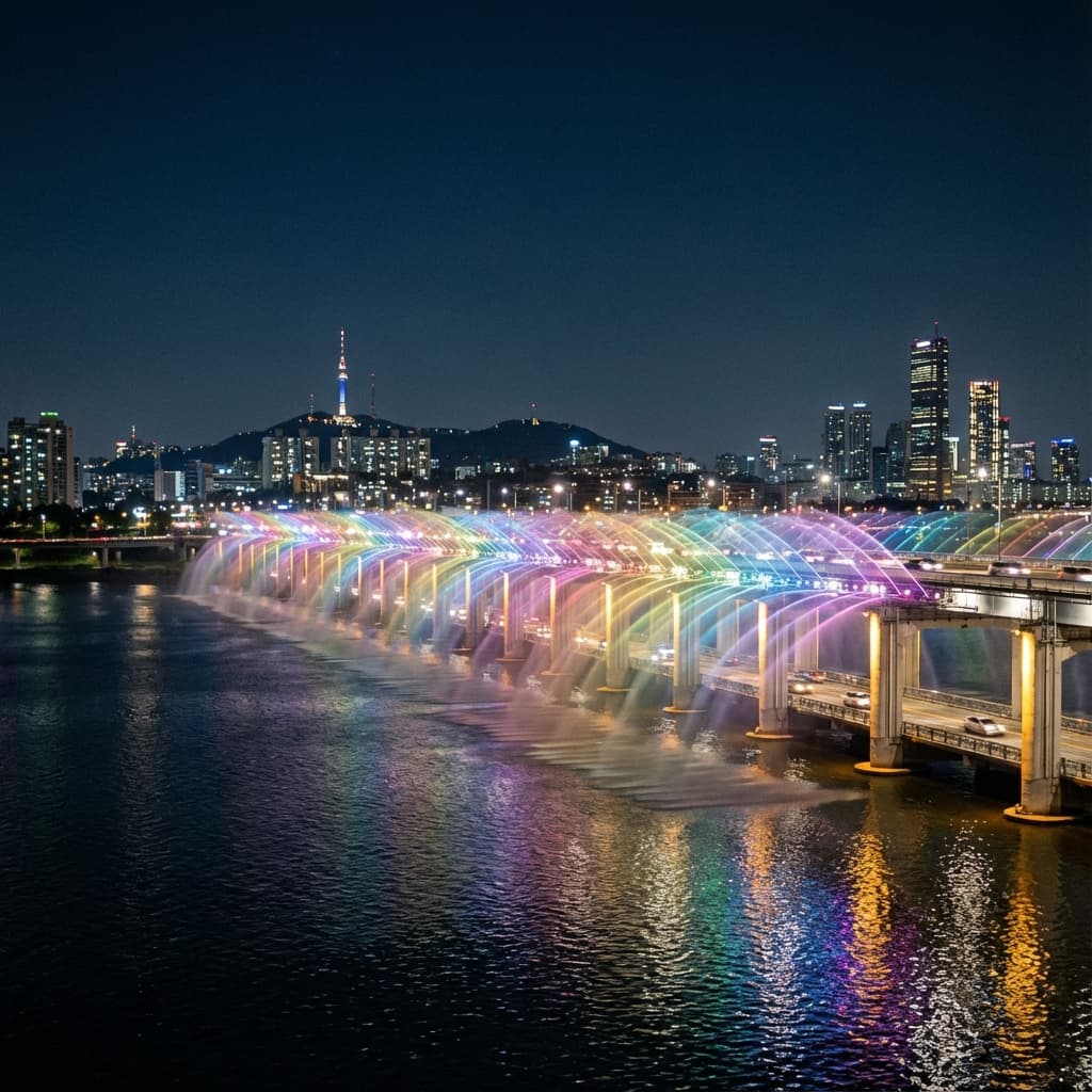 K-Pop Demon Hunters Spot #5: Banpo Rainbow Fountain