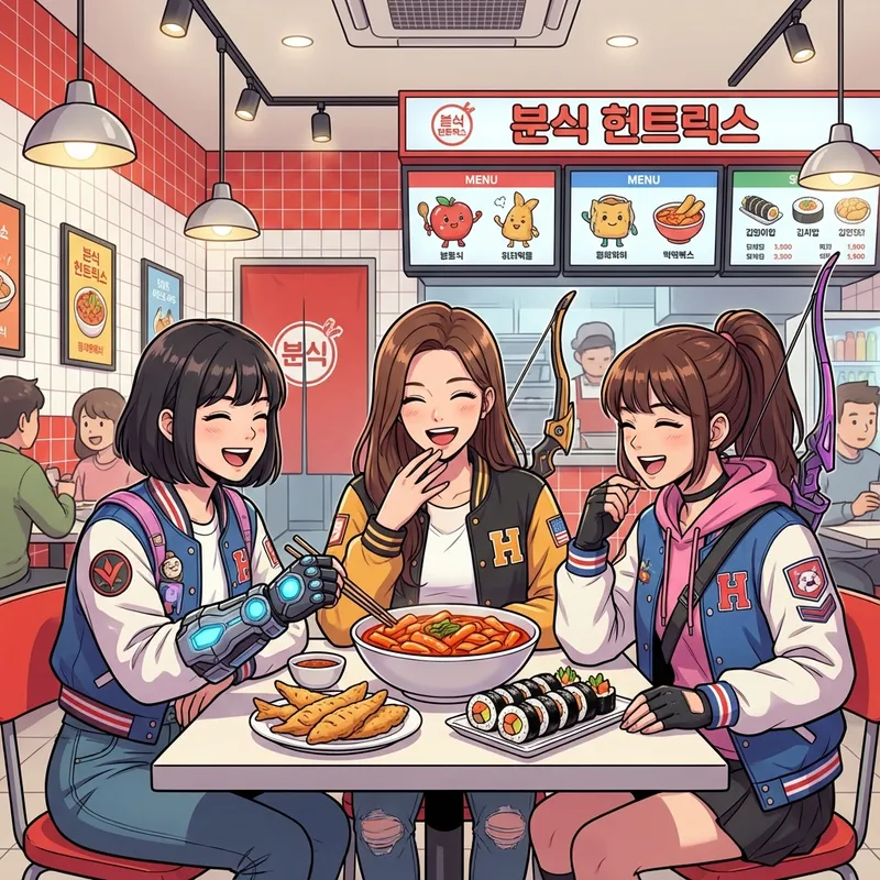 Huntrix成员在私人飞机上吃韩国美食